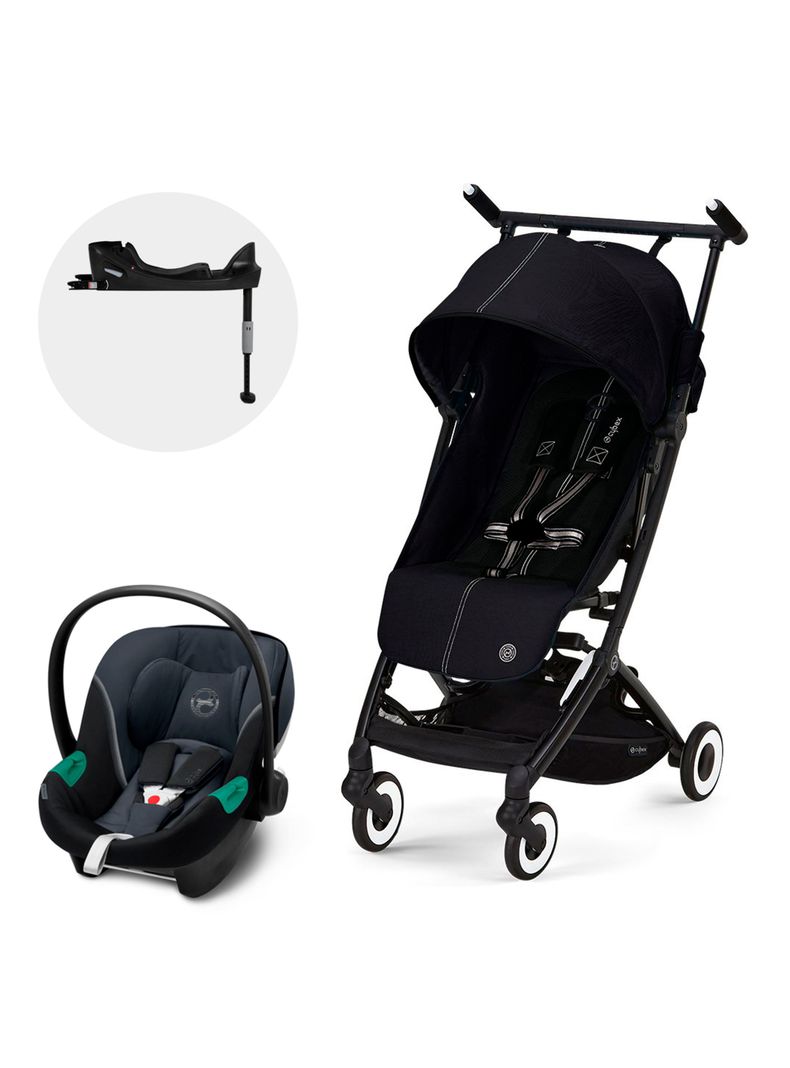 Coche Travel System Libelle Negro y Silla Aton S2-0