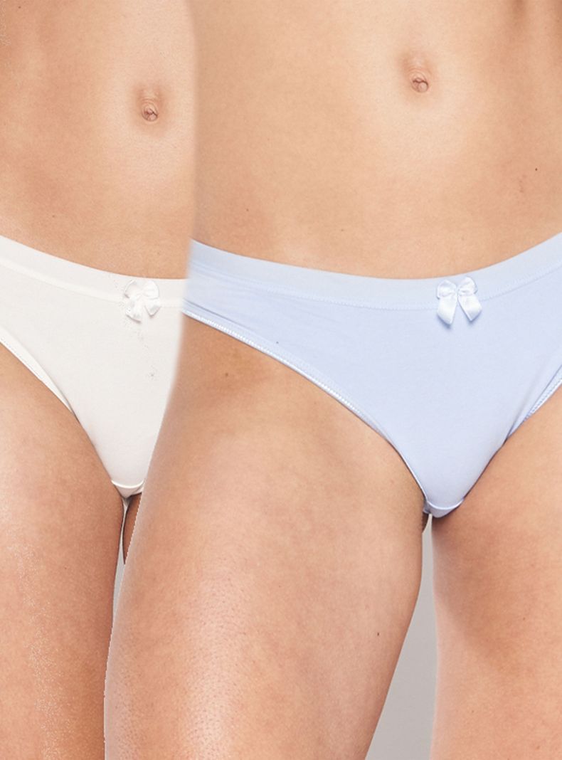 Pack 2 Bikini Algodón Lisos