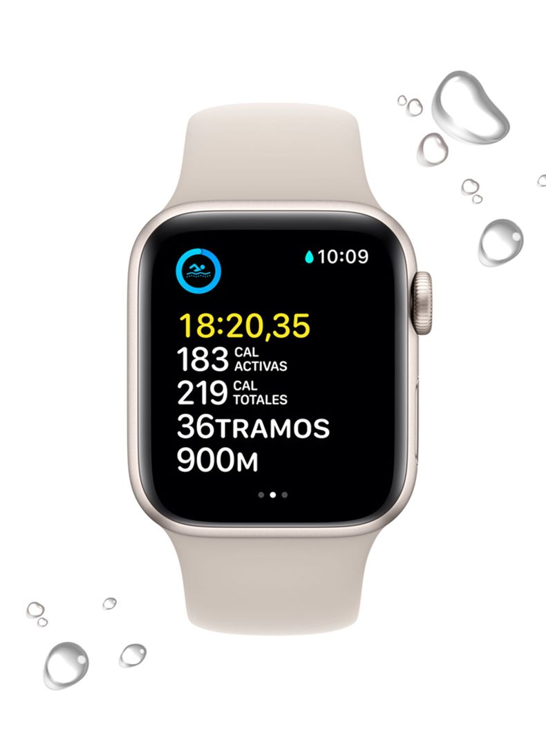 Apple Watch SE 40mm GPS Caja Aluminio y Correa Deportiva Blanco Estelar-3