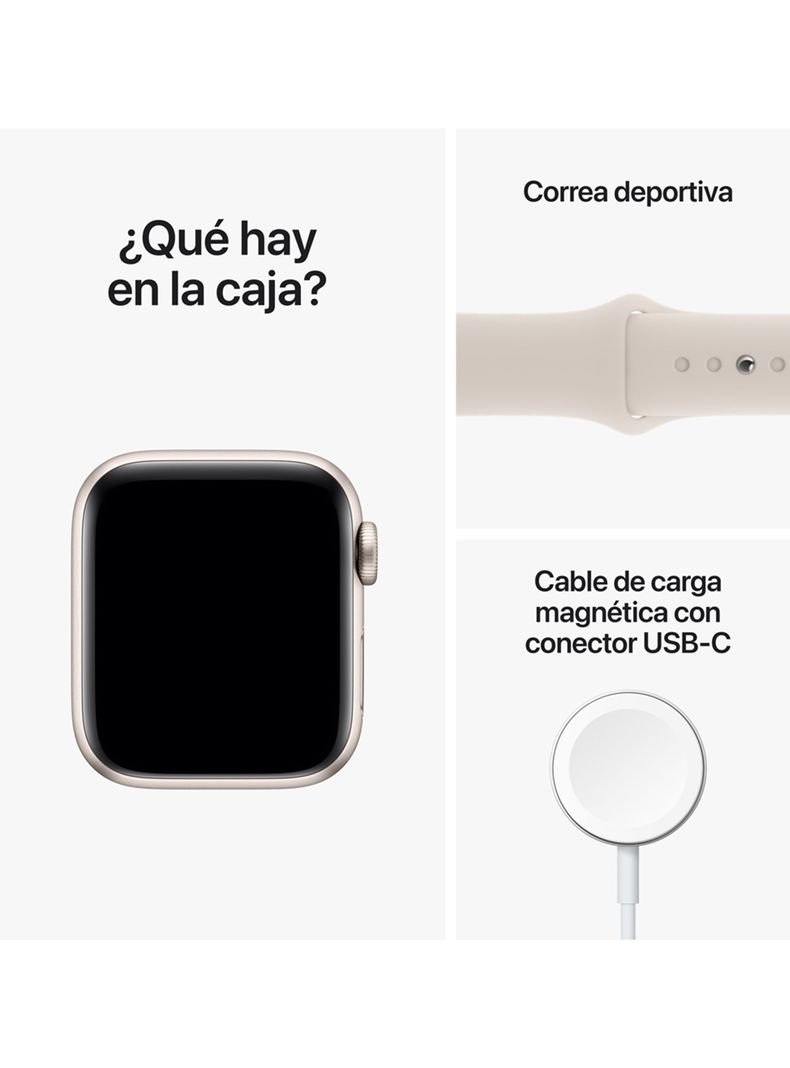 Apple Watch SE 40mm GPS Caja Aluminio y Correa Deportiva Blanco Estelar-7