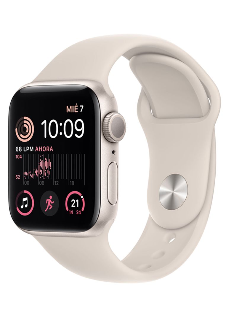 Apple Watch SE 40mm GPS Caja Aluminio y Correa Deportiva Blanco Estelar-0