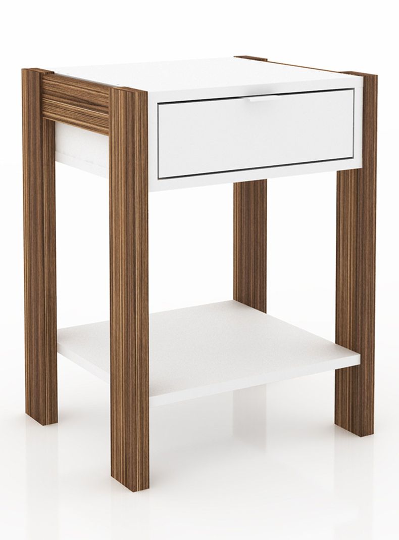 Cama 2P Nogal-Blanco 2 Veladores Base Sommier-3