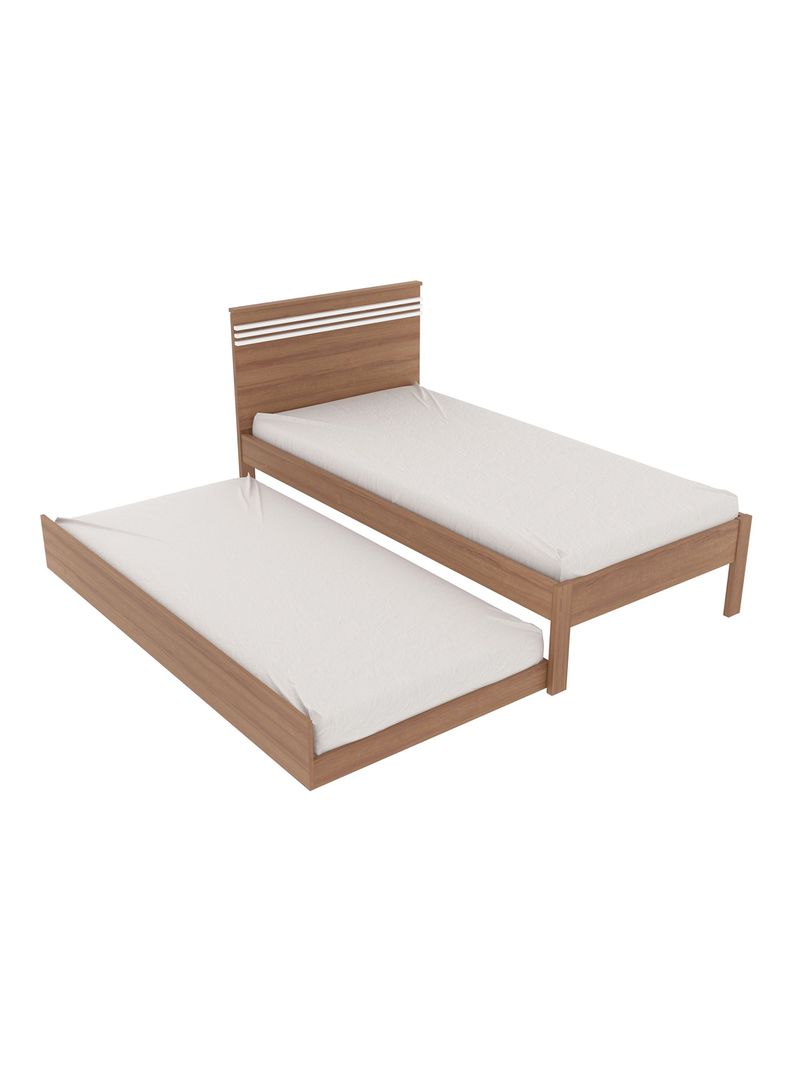 Combo Cama 1P Almendra-Blanco con Cama Nido Base Sommier-2