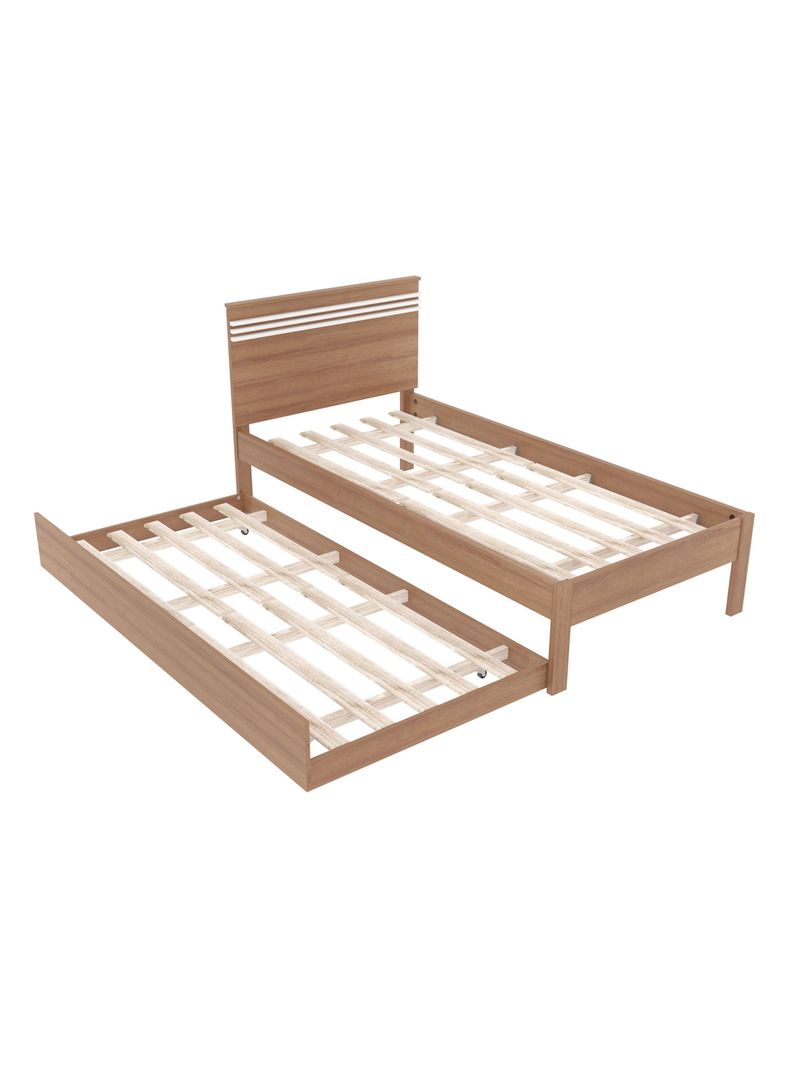 Combo Cama 1P Almendra-Blanco con Cama Nido Base Sommier-0
