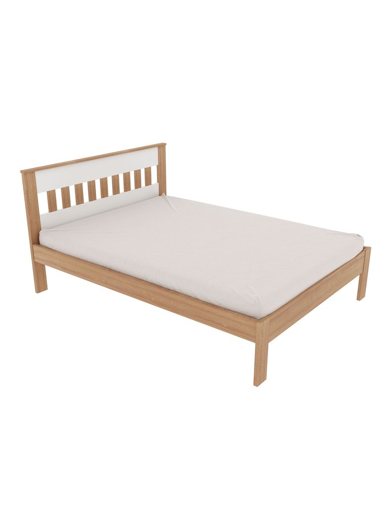 Cama 2P Almendra-Blanco Vertical 2 Veladores Base Sommier-3