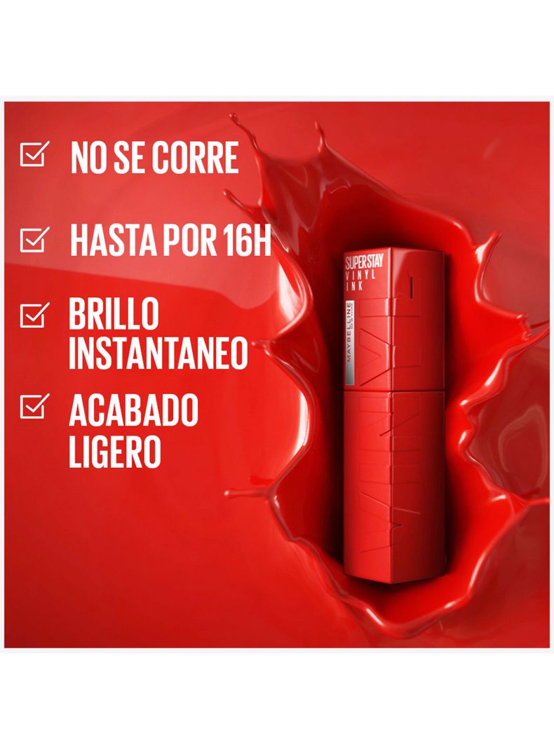 Labial Super Stay Vinyl Ink Larga Duracion Peachy 4g-4