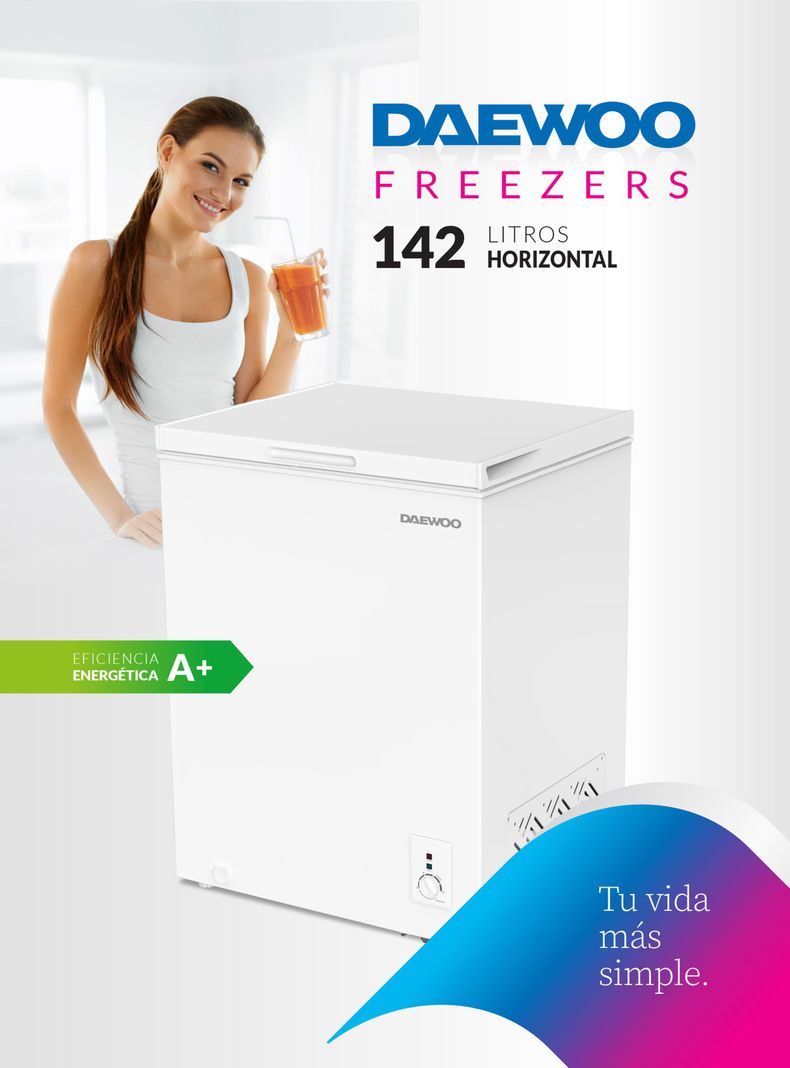 Freezer Horizontal Doble Función 142 Litros DFWH151DFNNNCL Daewoo