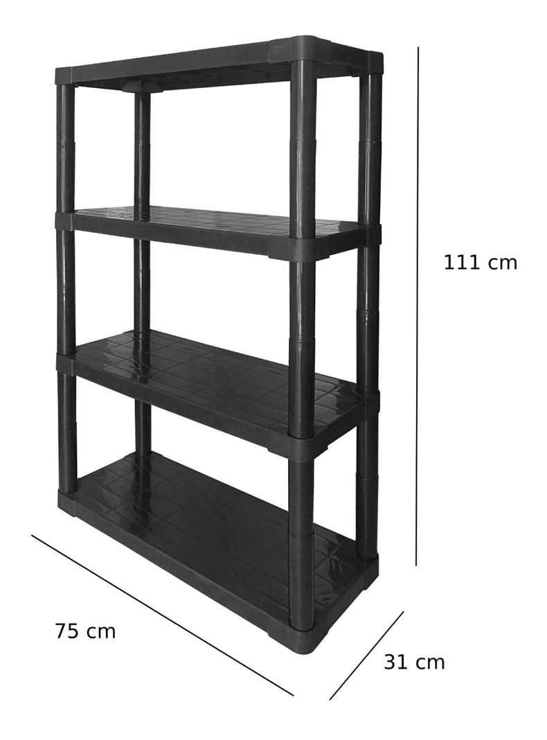 Estante Modular 4 Niveles Negro-1