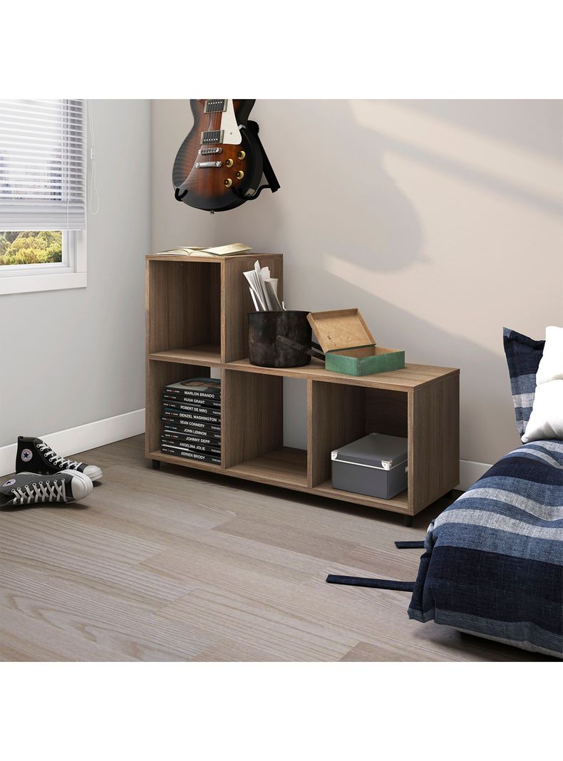 Repisa Modular 4 Cubos Café Claro Modelo E-3