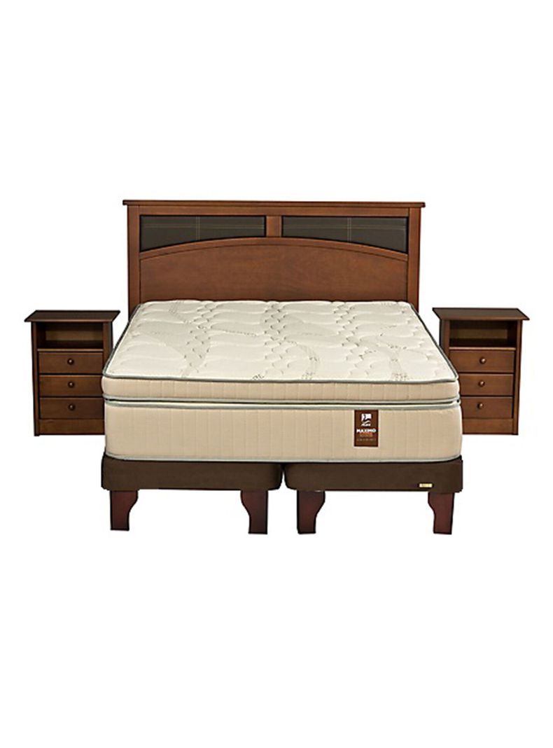 Cama Europea Máximo Cobre 2 Plazas Base Dividida 150 x 200 + Set Castell-1