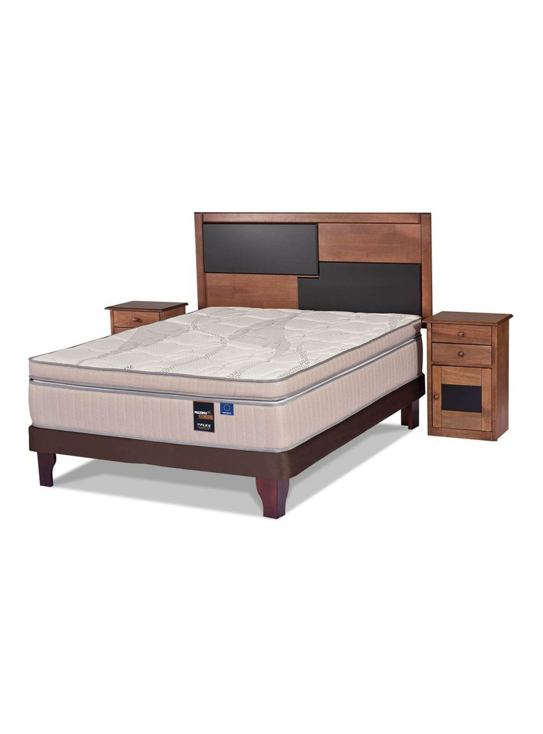 Cama Europea Máximo Cobre 2 Plazas Base Normal + Set Muebles Colonia-0