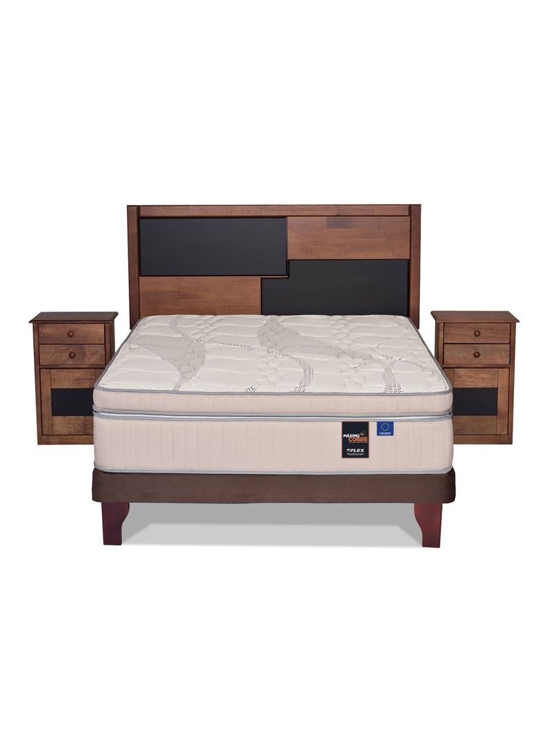 Cama Europea Máximo Cobre 2 Plazas Base Normal + Set Muebles Colonia-1
