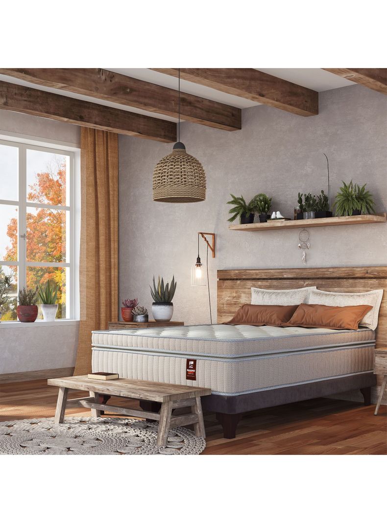 Cama Europea Máximo Cobre 2 Plazas Base Normal + Set Muebles Colonia-5