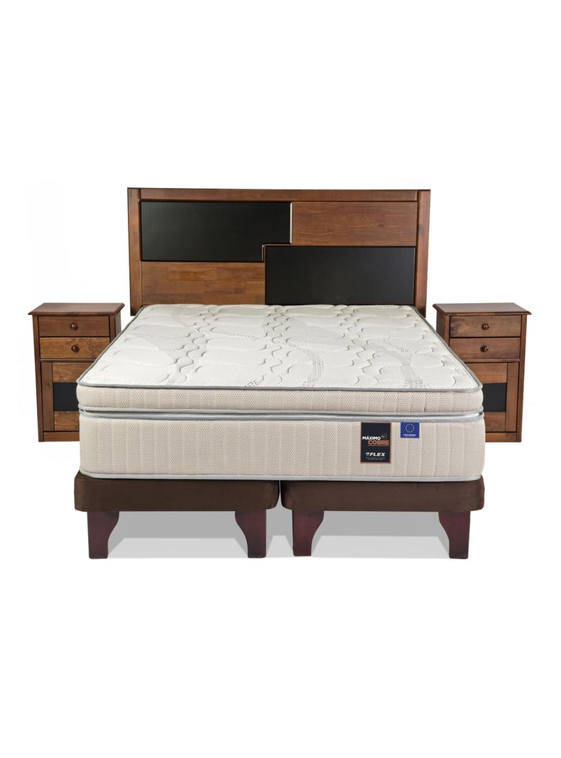 Cama Europea Máximo Cobre 2 Plazas Base Dividida 150 x 200 + Set Colonia-1
