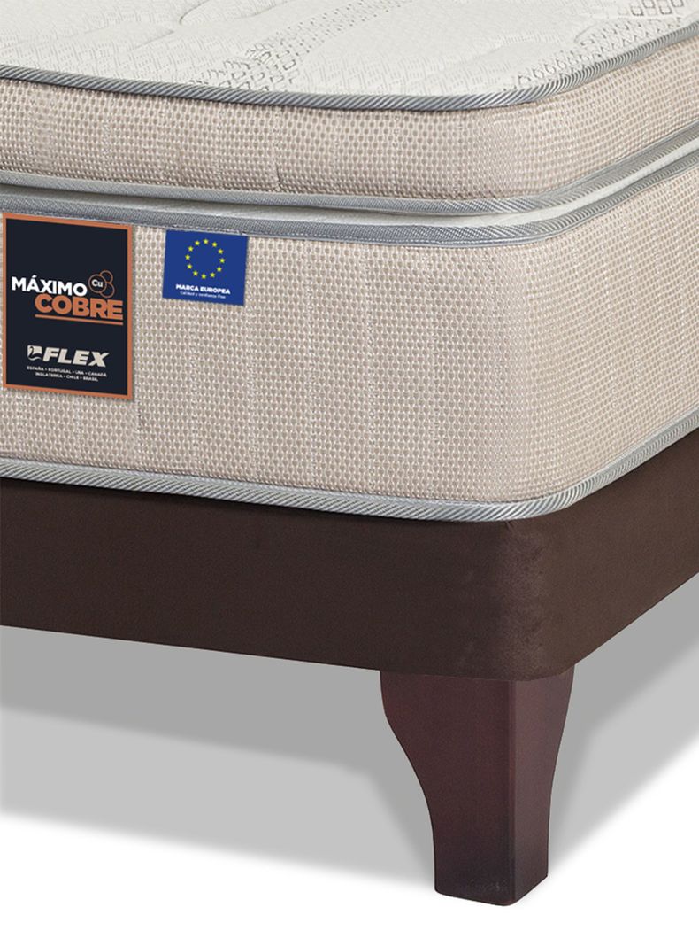 Cama Europea Máximo Cobre 2 Plazas Base Dividida 150 x 200 + Set Colonia-2