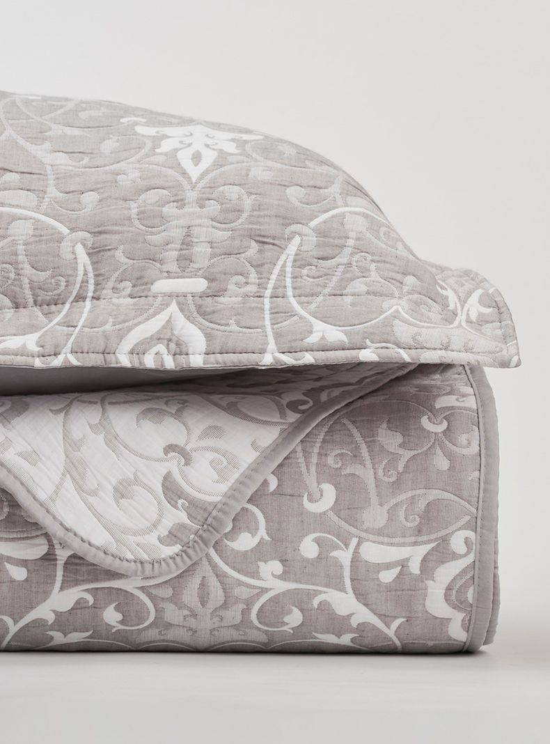 Cubrecama Jacquard Luberon Gris 2 Plazas-2