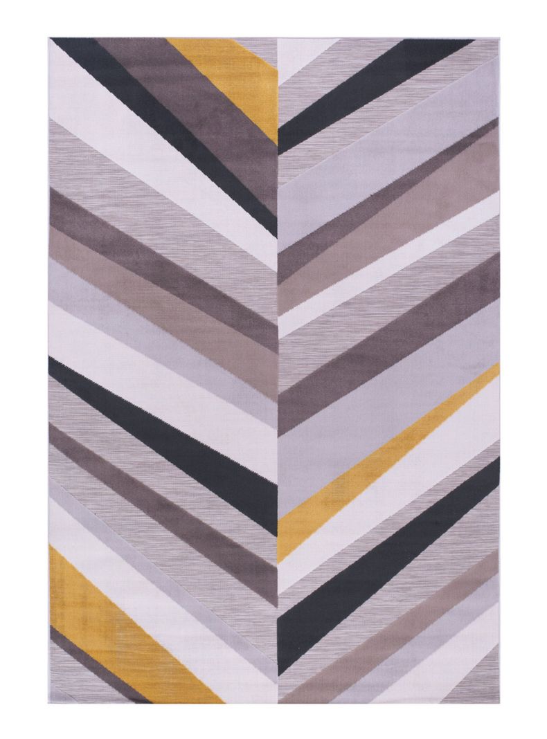 Alfombra Londres 160 x 230 cm Gris y Mostaza-0