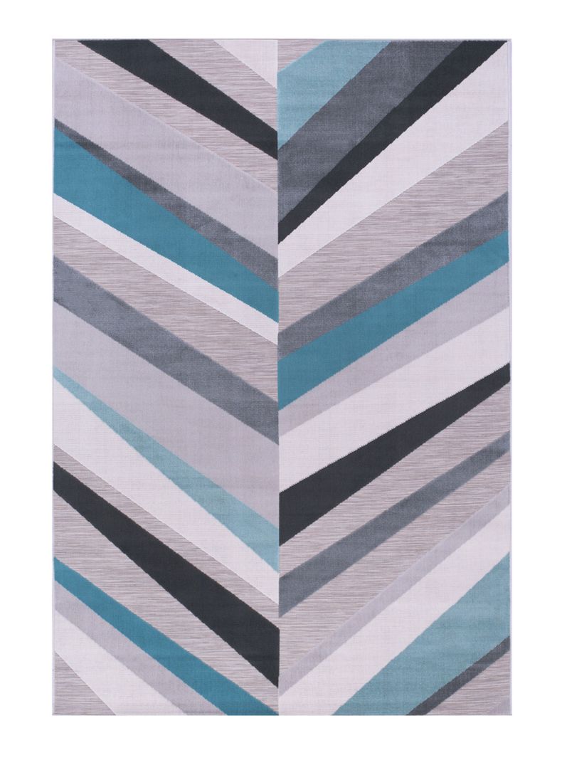 Alfombra Londres 200 x 290 cm Gris y Turquesa-0