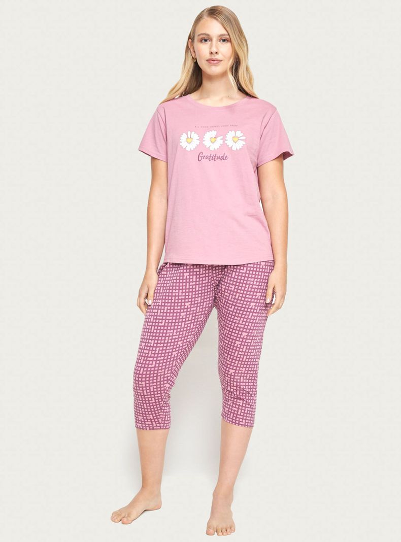 Pijama Capri Jersey Malva