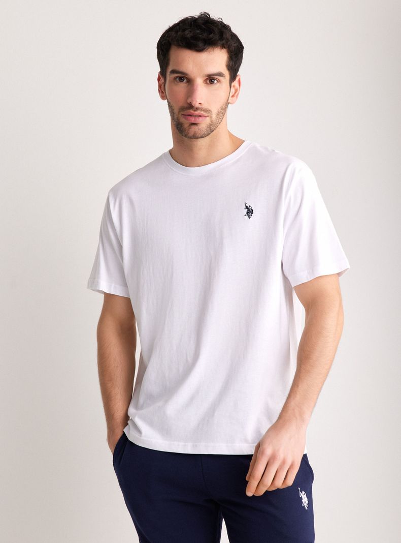 Polera Manga Corta Cuello Redondo Logo Bordado-0