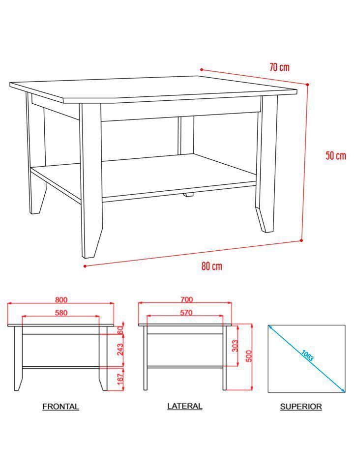 Mesa de Centro Essential Wengue TuHome-1