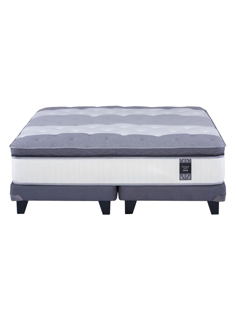 Cama Europea Grafito Titanium New 2 Plazas Box Base Dividida-1