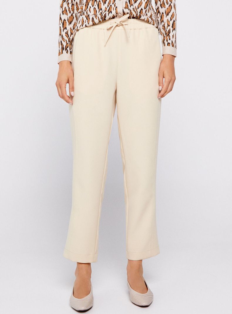 Pantalón Fluido con Lazo Liso-0