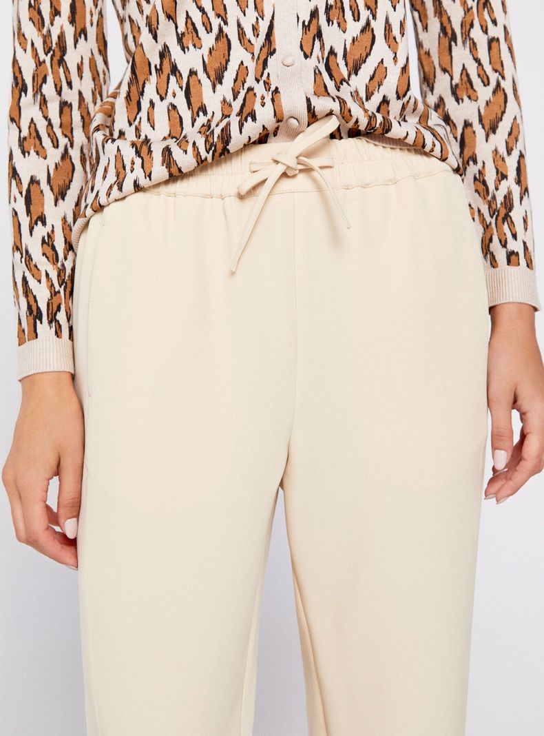 Pantalón Fluido con Lazo Liso-2