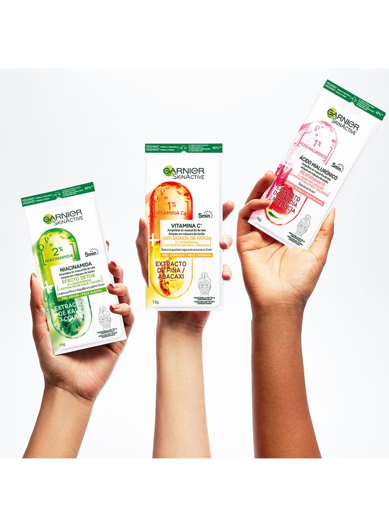 Mascarilla Garnier Skin Active en Tela Ampolla Piña Antifatiga 15 g Garnier-4