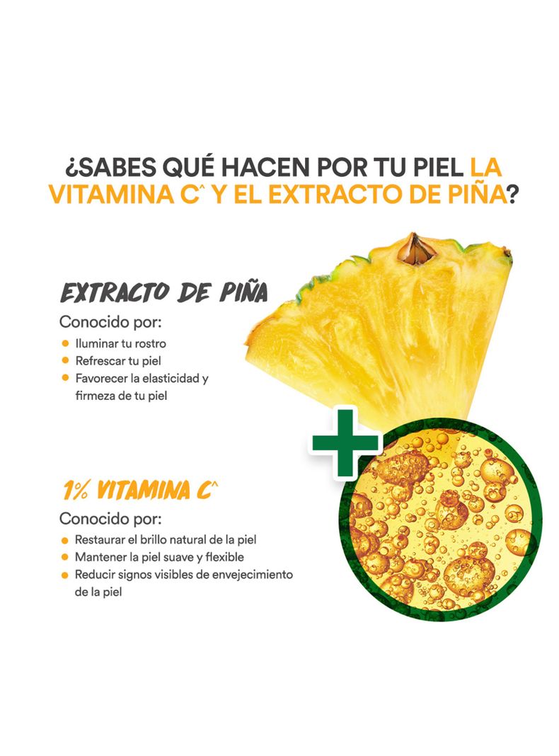 Mascarilla Garnier Skin Active en Tela Ampolla Piña Antifatiga 15 g Garnier-3