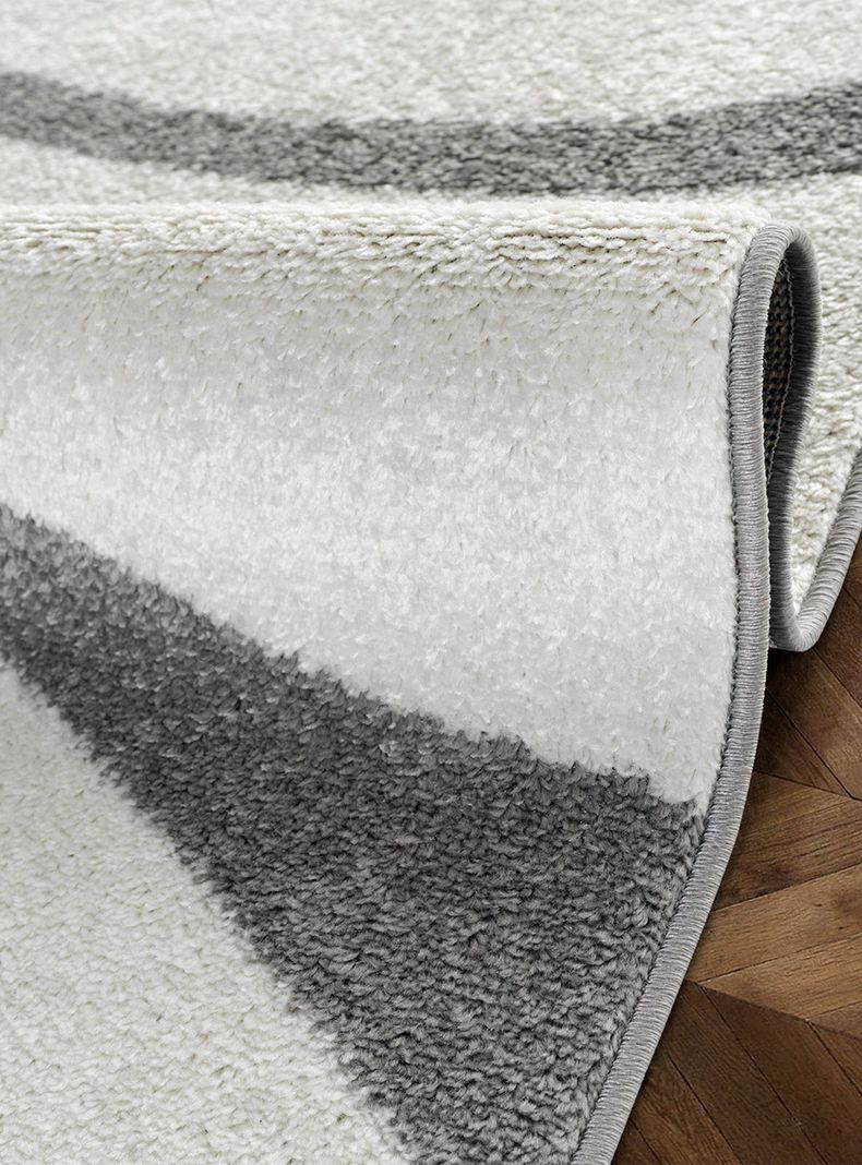 Alfombra 160 x 230 cm Amigo Gris Ondas Blancas-1