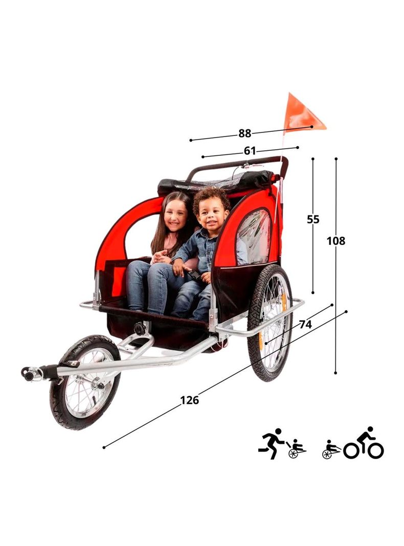 Carro Jogger Tráiler Rojo-1