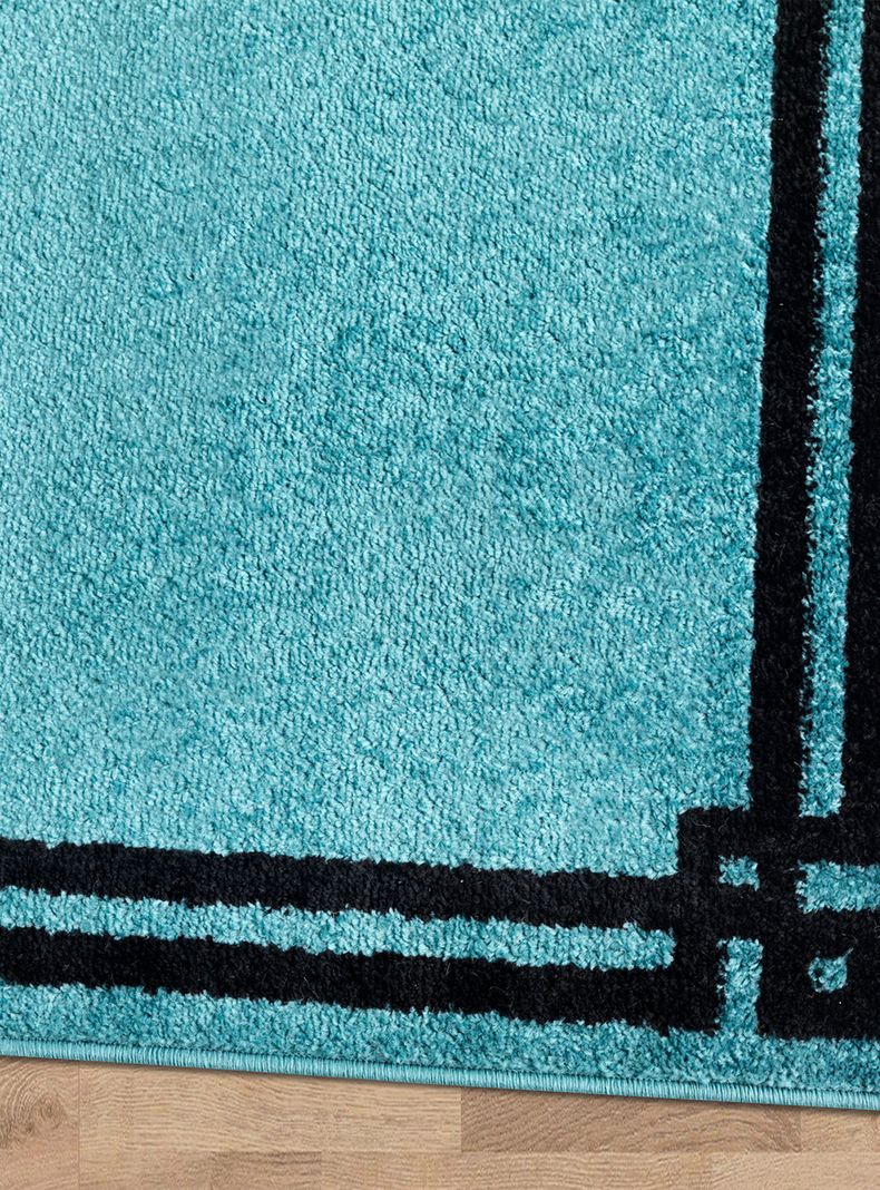 Alfombra Pasillo 70 x 230 cm Amigo Turquesa Marco Negro-3