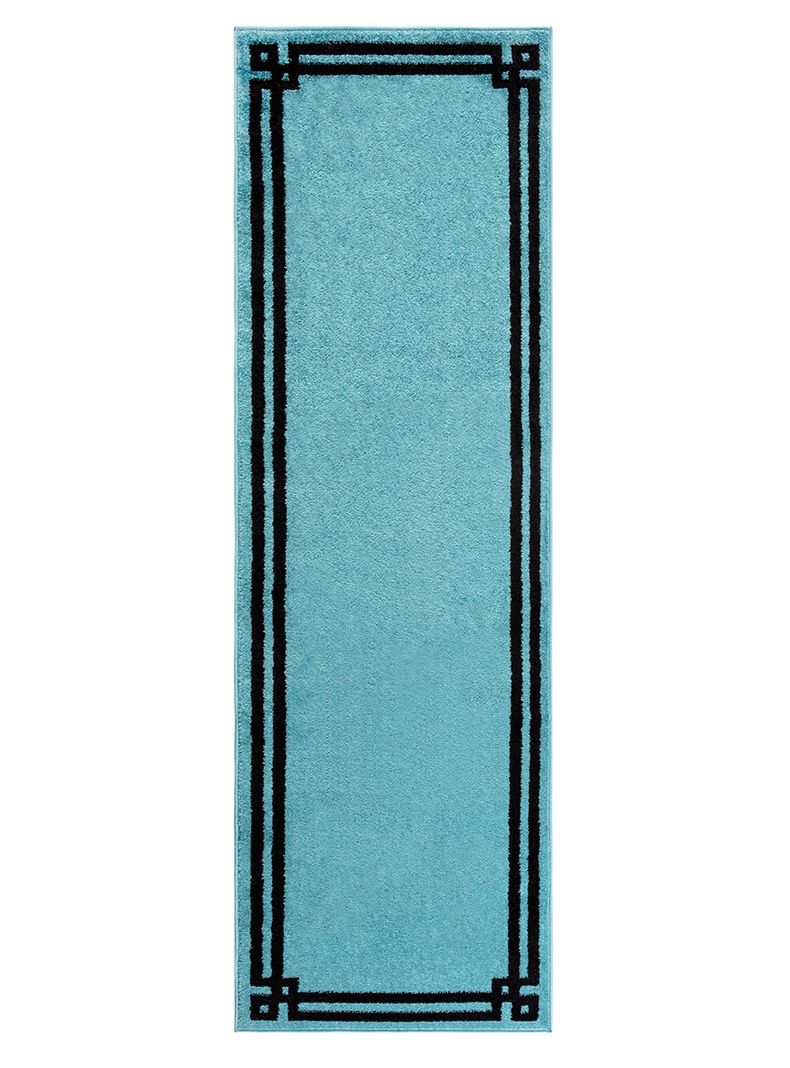 Alfombra Pasillo 70 x 230 cm Amigo Turquesa Marco Negro-0