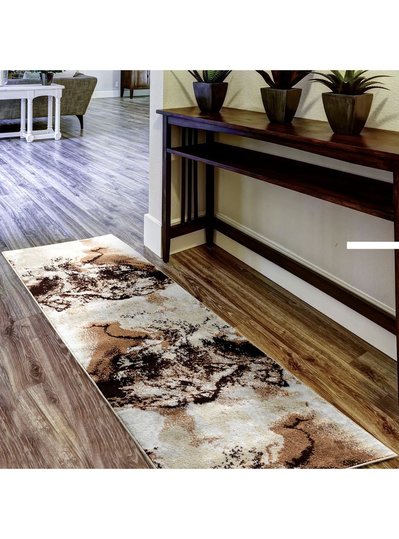Alfombra Pasillo 70 x 230 cm Amigo Beige Contraste-2