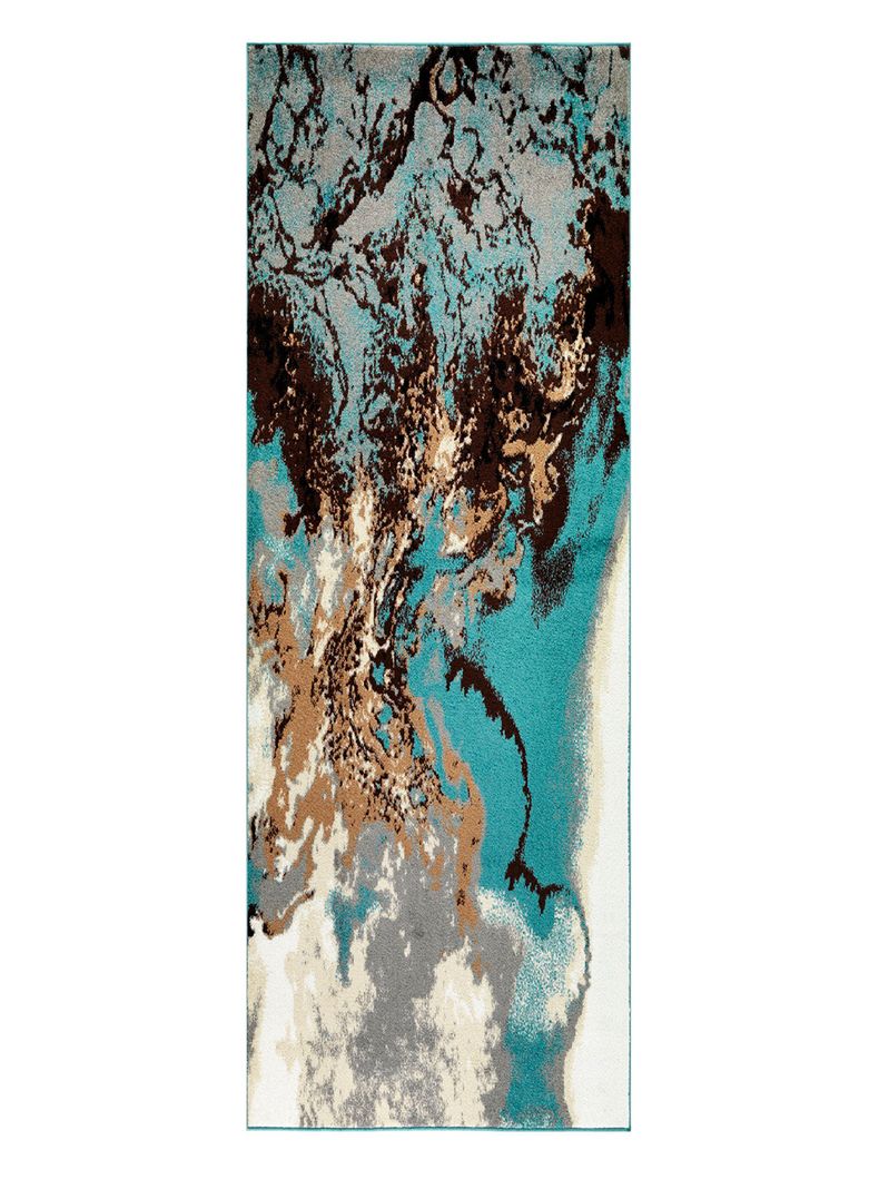Alfombra Pasillo 70x230 cm Amigo Turquesa Contraste-0