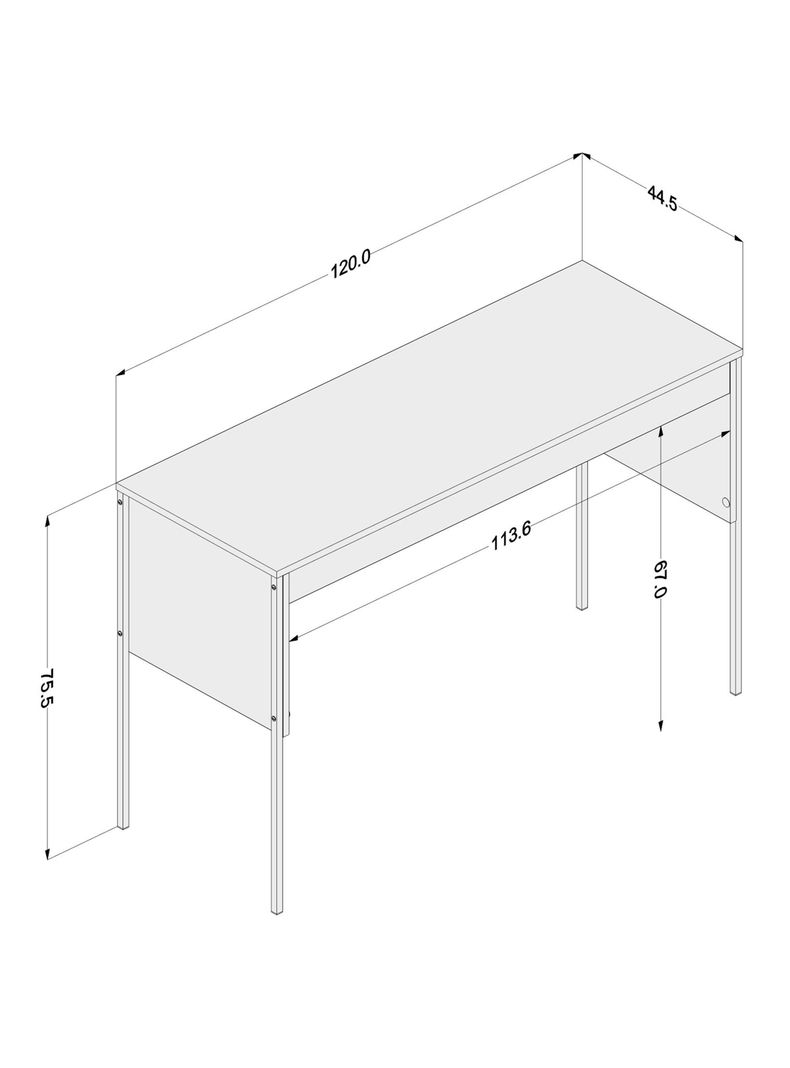 Escritorio 120 cm Onix Negro-1