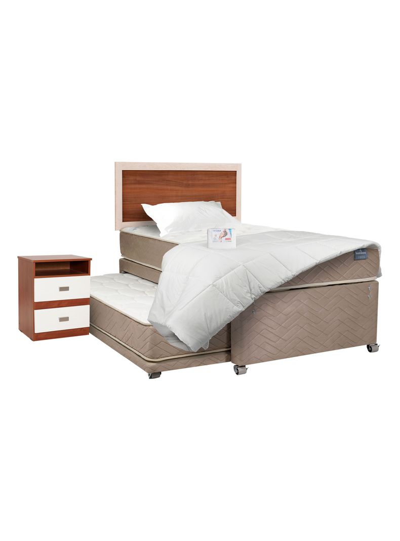 Diván Cama Bamboo 1.5 Plazas + Set Alicante + Textil-0