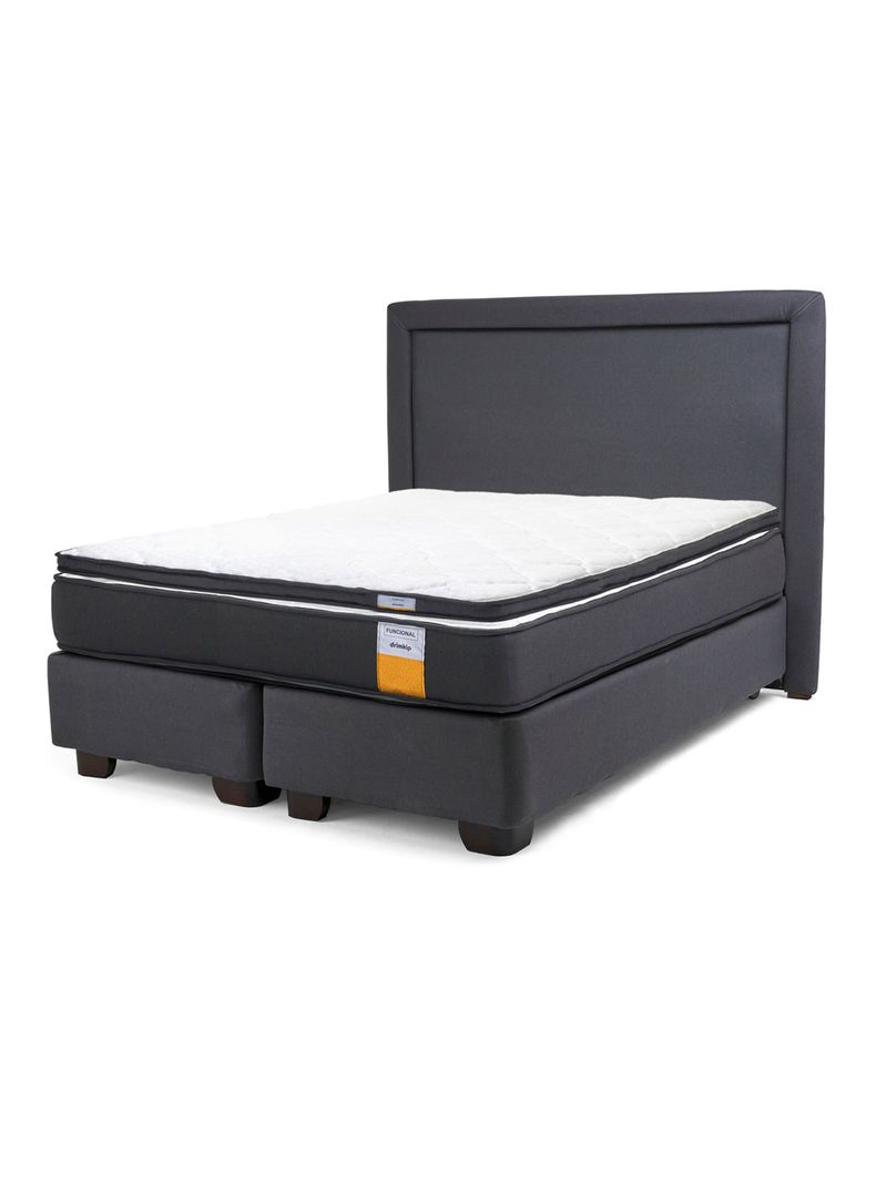 Cama Americana Funcional 2 Plazas + Respaldo + Topper-0