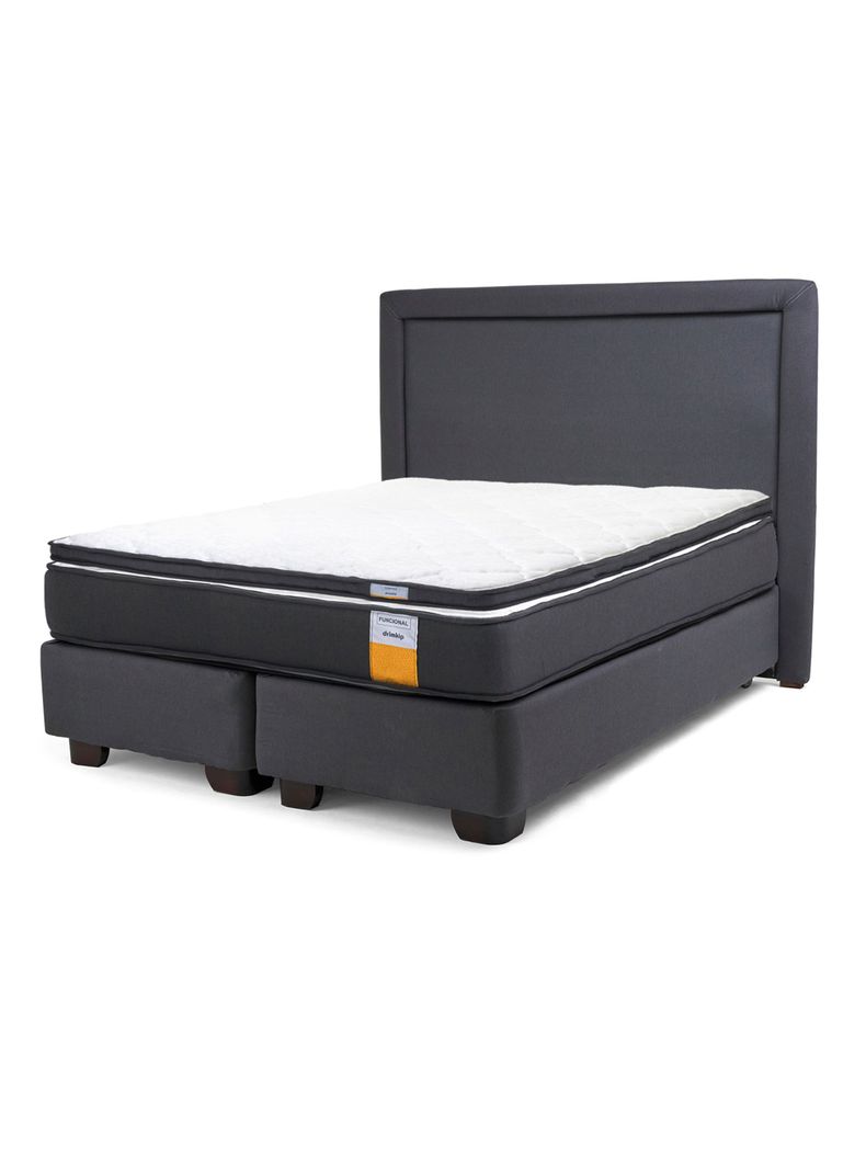 Cama Americana Funcional 2 Plazas Plus + Respaldo + Topper-0