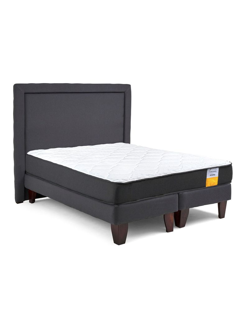 Cama Europea Funcional 2 Plazas Base Dividida + Respaldo-1