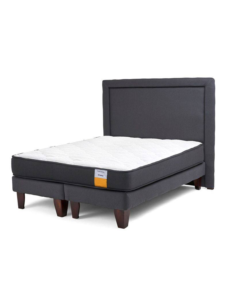 Cama Europea Funcional 2 Plazas Base Dividida + Respaldo-0