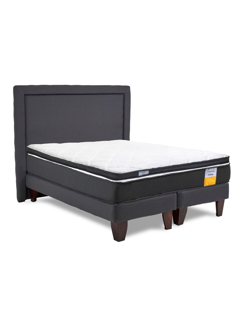 Cama Europea Funcional 2 Plazas + Respaldo + Topper-1