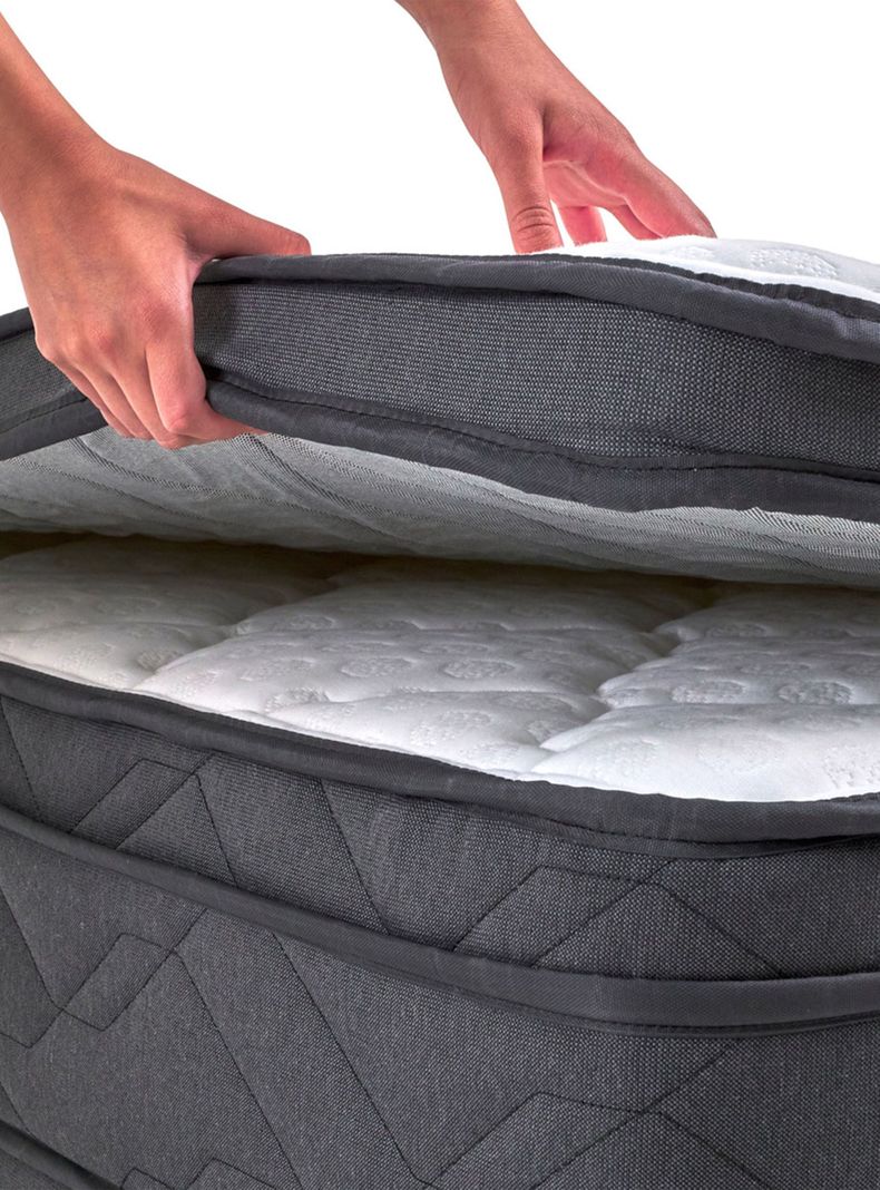 Cama Europea Funcional 2 Plazas Base Dividida + Topper-4