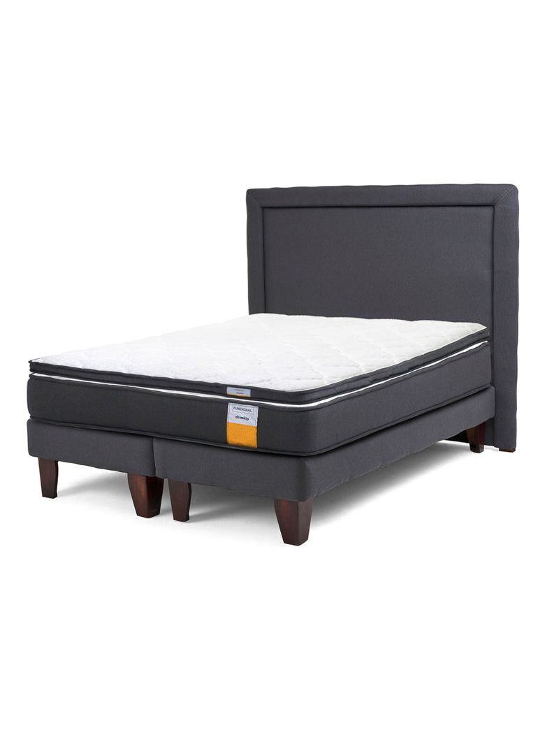 Cama Europea Funcional 2 Plazas Plus + Respaldo + Topper-0