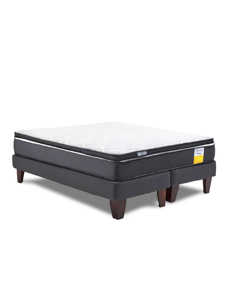 Cama Europea Funcional 2 Plazas Plus Base Dividida + Topper-1