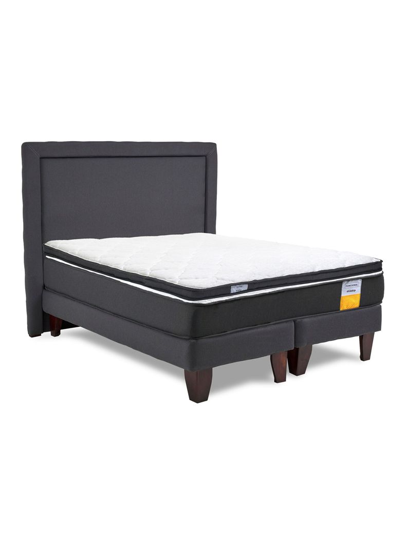 Cama Europea Funcional King + Respaldo + Topper-1