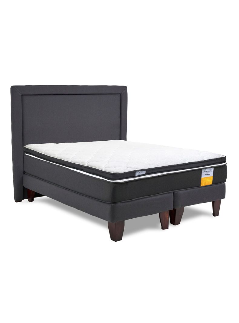 Cama Europea Funcional Súper King + Respaldo + Topper-1