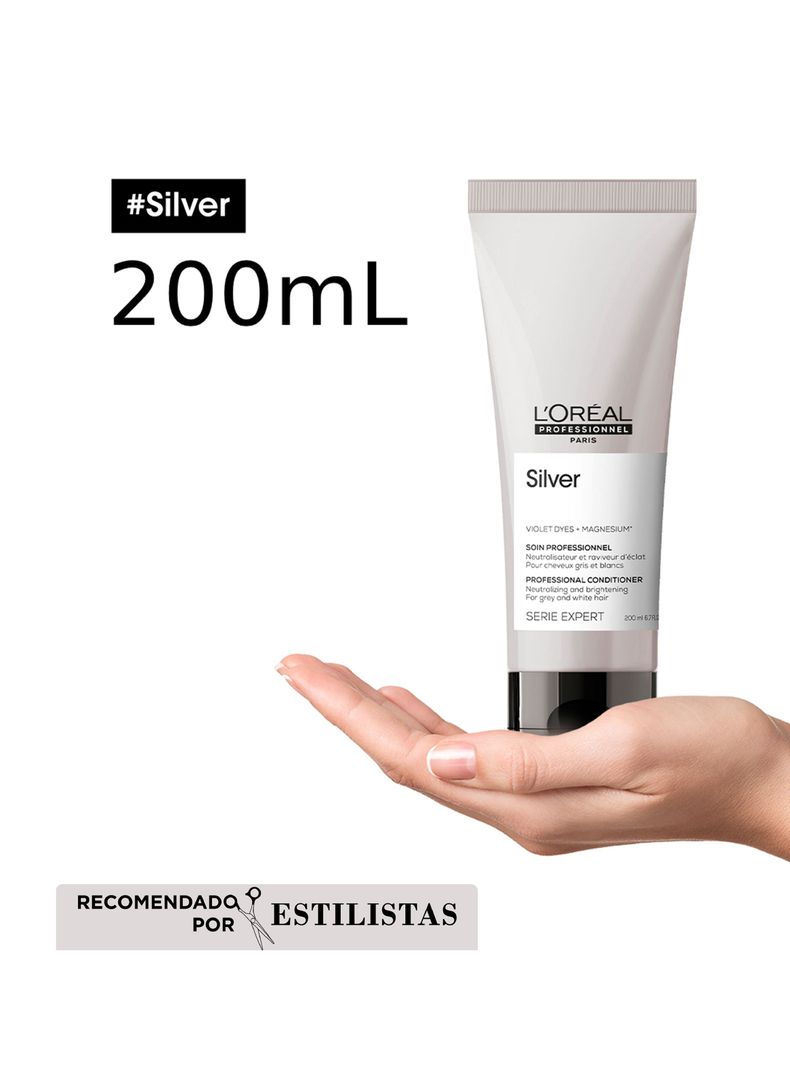 Acondicionador Matizador Violeta Cabello Grises y Blancos Silver 200 ml-3