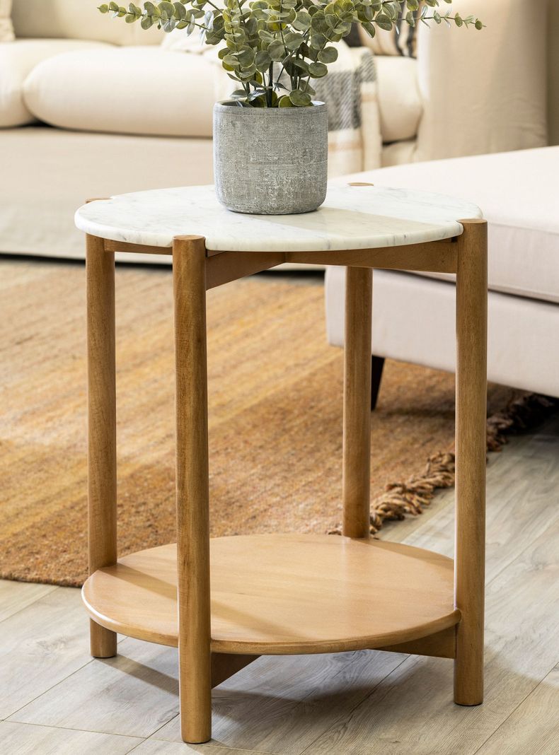 Mesa Lateral Tirana Mármol 60 cm-0